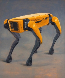 Boston Dynamics, 2020. Acryl auf Leinwand. 110 x 92 cm. Foto: Phillip Hiersemann